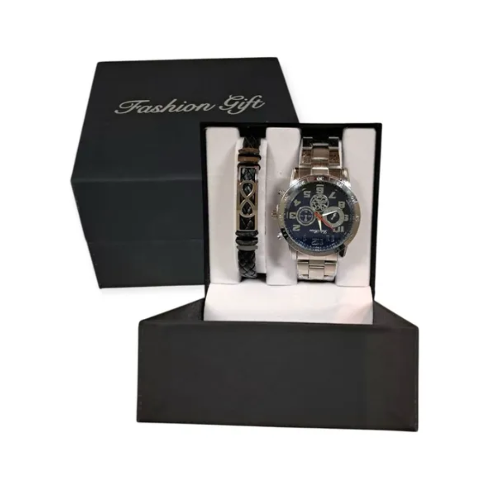 Set Reloj Mas Pulsera Hombre