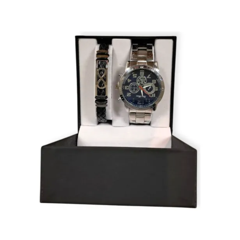 Set Reloj Mas Pulsera Hombre