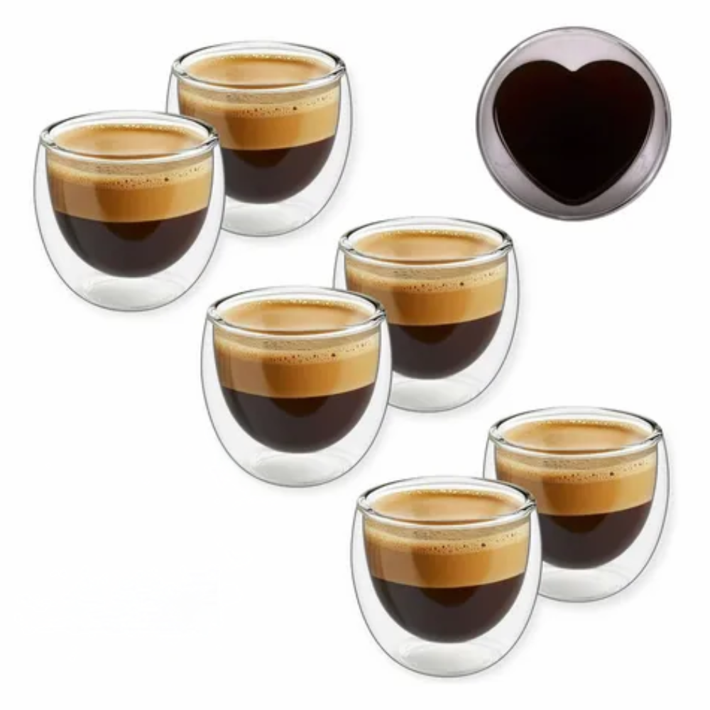 Set 6 Tazas Forma Corazon 150ml