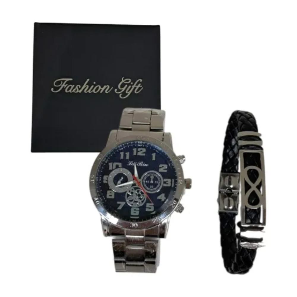 Set Reloj Mas Pulsera Hombre