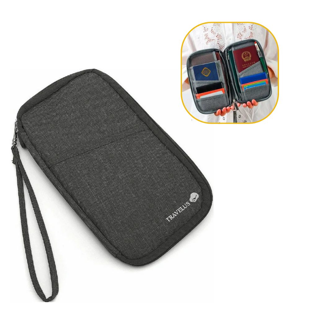 Estuche Porta Documentos  Gris Oscuro