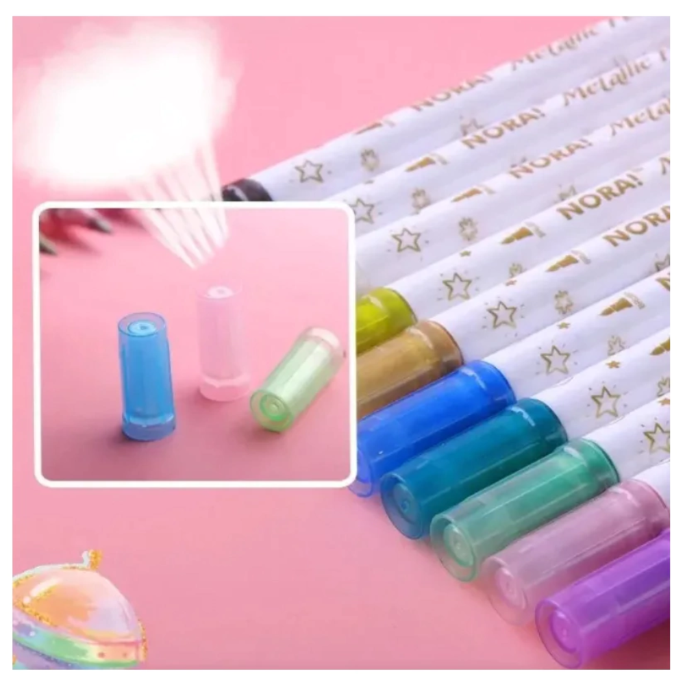 Set 12 Rotuladores Metalizados para Uñas