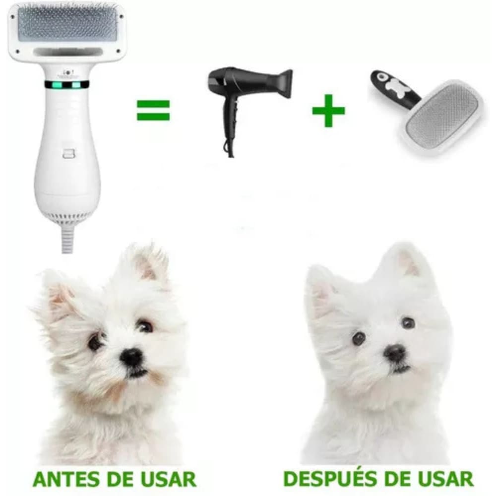 Cepillo Secador 2 en 1 Quita Pelos y Pelusas para Mascotas