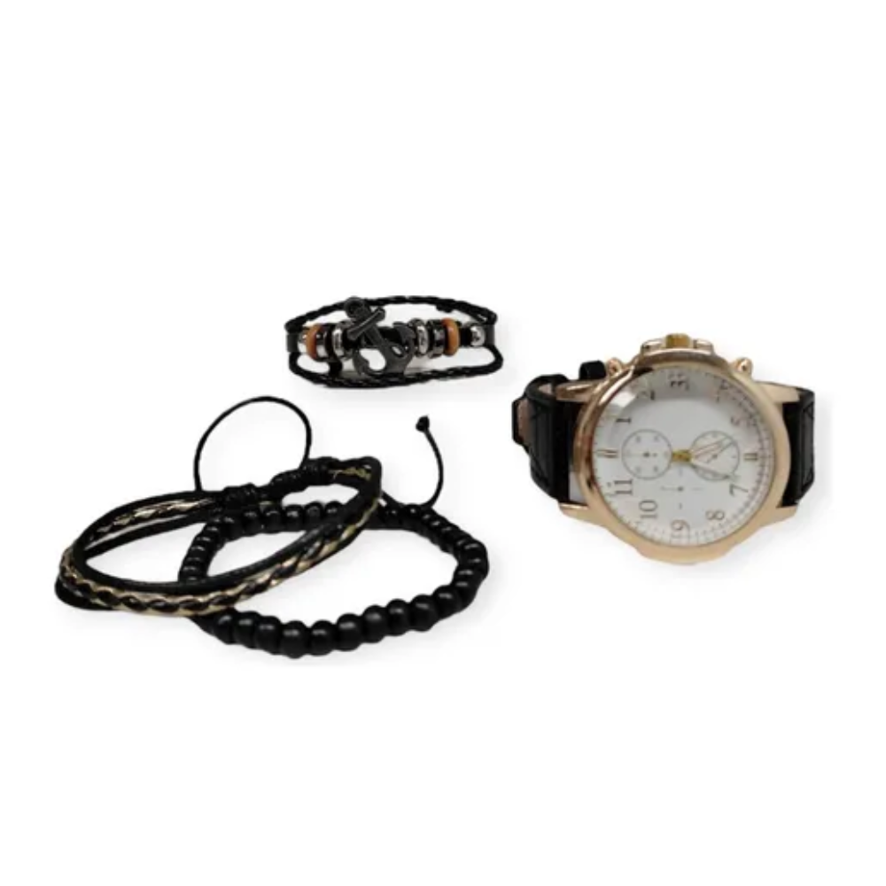 Set Reloj y 3 Pulseras Hombre