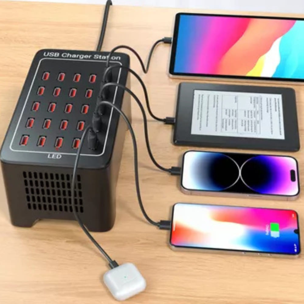 Estación de Carga USB Rápida con 20 Puertos