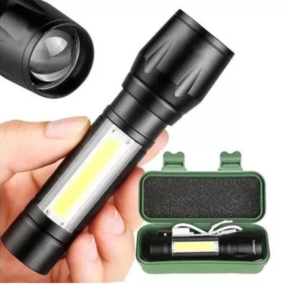 Linterna Recargable con Caja verde