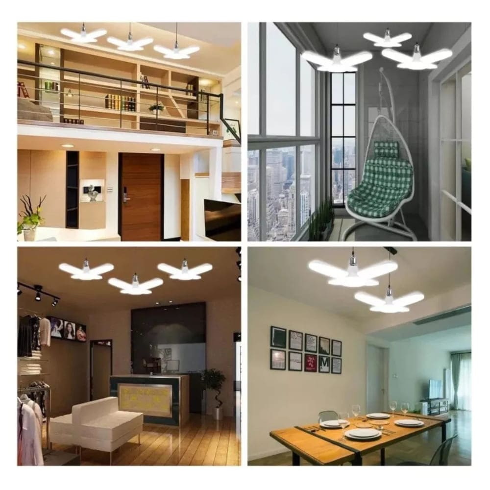 Bombillo Lampara Led Plegable 4 Aspas Alta Iluminación